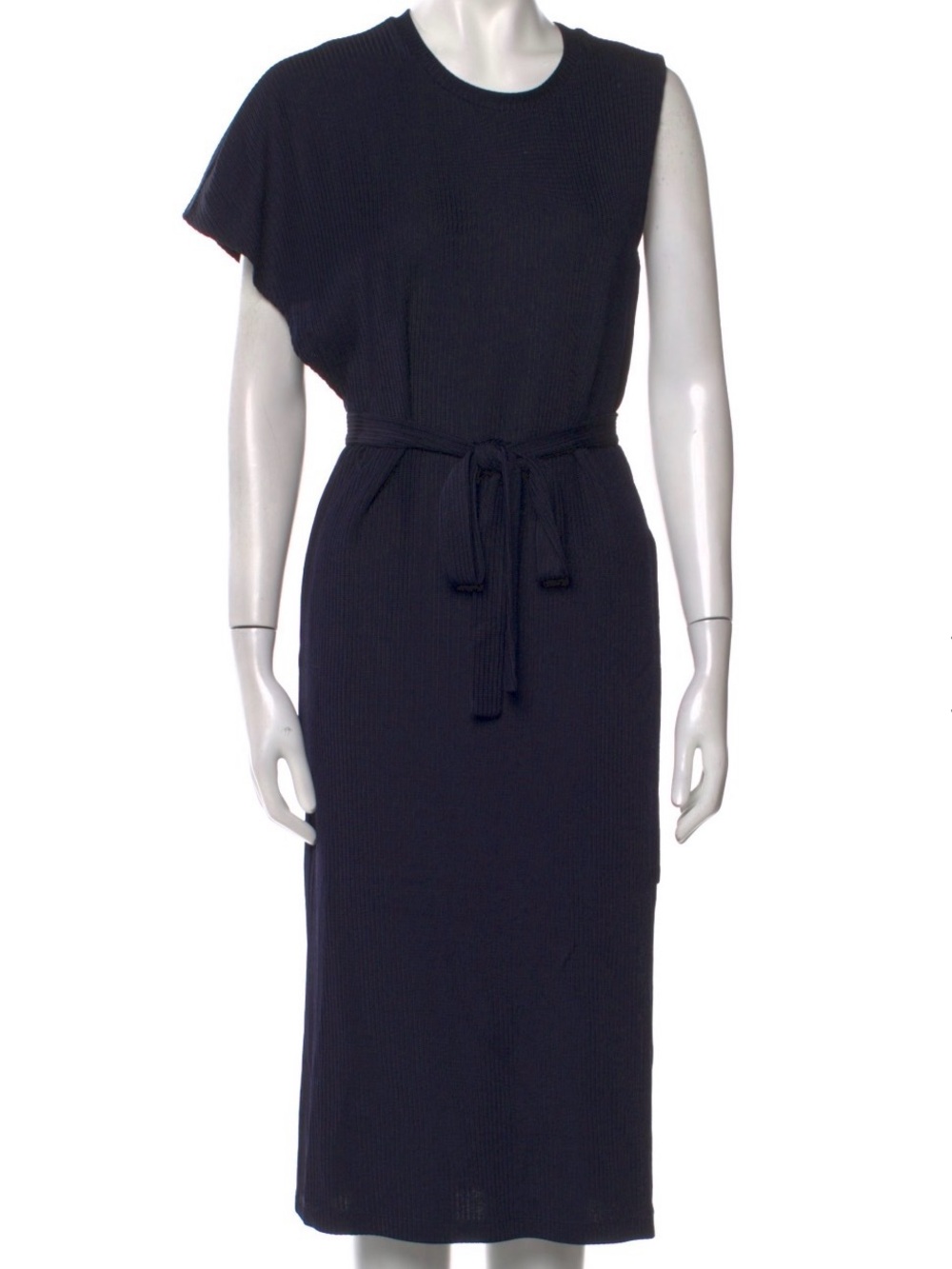 Rachel Comey Navy Asymmetrical Knit Midi Dress